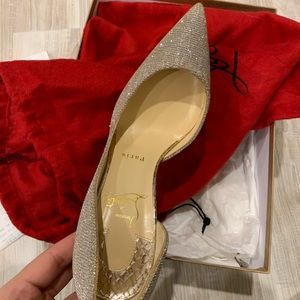 Christian loub iriza 100 glittex silver gold